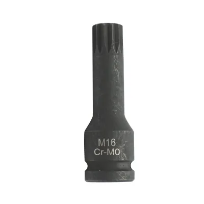 Cheie tubulara de impact bit spline M16, 78mm, patrat 1/2 inch Cr-Mo