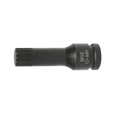 Cheie tubulara de impact bit spline M18, 78mm, patrat 1/2 inch Cr-Mo - imagine 3