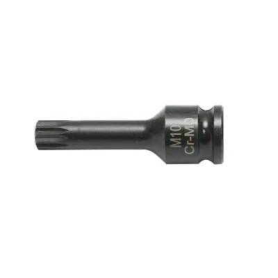 Cheie tubulara de impact bit spline M10, 60mm, patrat 3/8 inch Cr-Mo - imagine 3