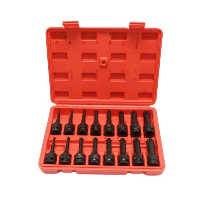 Trusa chei tubulare de impact biti spline lungi M4-M19, patrat 1/2 inch 16 piese