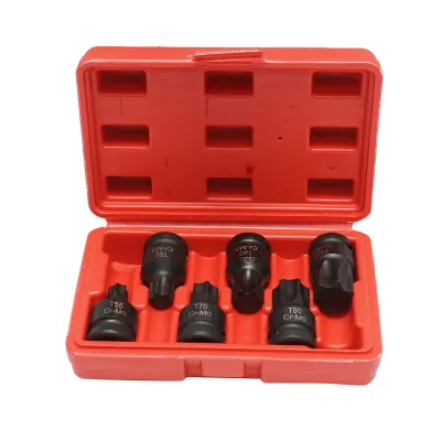 Trusa chei tubulare de impact biti torx T55-T100, patrat 1/2 inch 6 piese