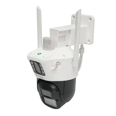 Camera de supraveghere lentila duala 6MP, WIFI P2P, rotativa 360 PTZ cu senzor de miscare, sirena, detectie umana, google assistant si aplicatie iCSee - imagine 2