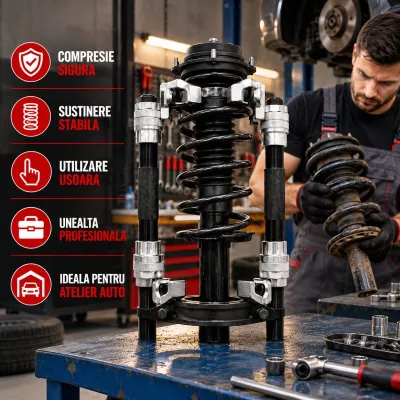 Trusa presa arcuri elicoidale suspensie auto 1200kg 23-280mm Breckner Germany - imagine 5