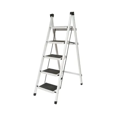 Scara metalica pliabila, 5 trepte cauciuc antiderapant, inaltime 154cm, sarcina maxima 150Kg