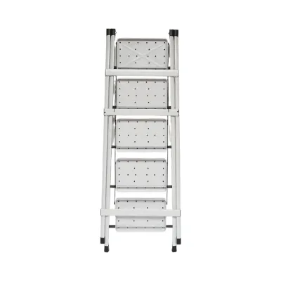 Scara metalica pliabila, 5 trepte cauciuc antiderapant, inaltime 154cm, sarcina maxima 150Kg - imagine 4