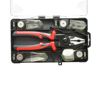 Set cleste patent multifunctional 5 in 1 cu foarfeca, taiere, sertizare, dezizolare cabluri - imagine 4