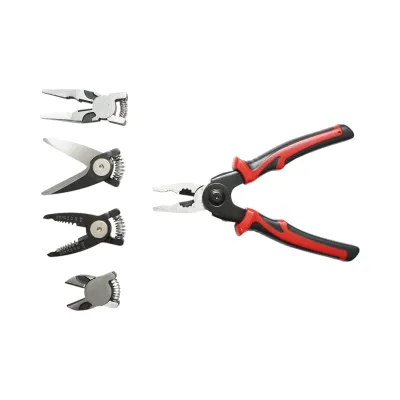 Set cleste patent multifunctional 5 in 1 cu foarfeca, taiere, sertizare, sfic, dezizolare cabluri - imagine 2