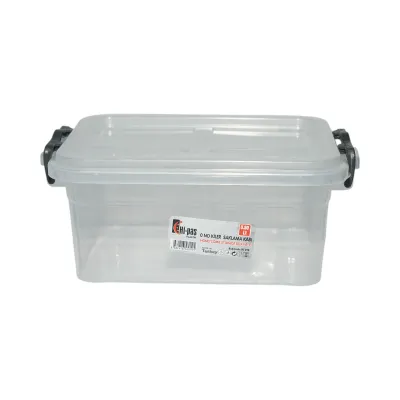 Cutie depozitare 0.8L transparenta cu capac din plastic 160x120x70mm