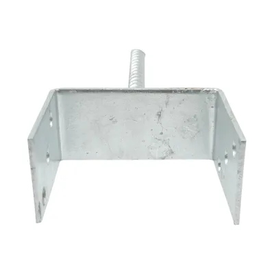 Papuc reazem cu tija 121x60x102mm, grosime 4mm, otel zincat - imagine 3