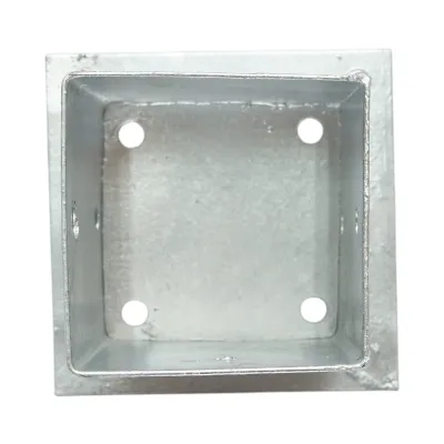 Suport stalp patrat aplicat 101x101x150mm, grosime 2mm, otel zincat - imagine 3