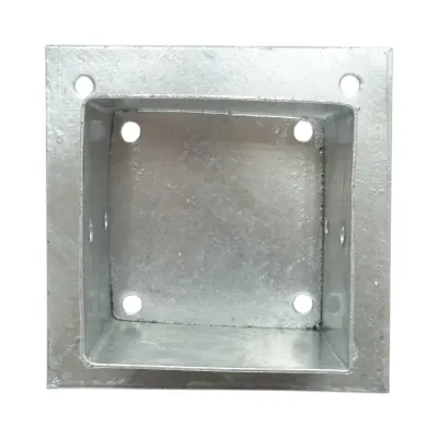Suport stalp patrat aplicat 121x121x150mm, grosime 2mm, otel zincat - imagine 3