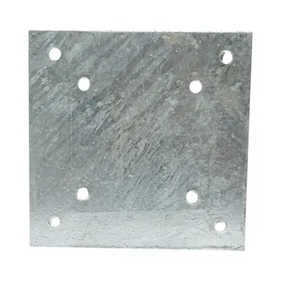 Suport stalp patrat aplicat 121x121x150mm, grosime 2mm, otel zincat - imagine 4