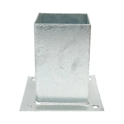 Suport stalp patrat aplicat 91x91x150mm, grosime 2mm, otel zincat - imagine 2