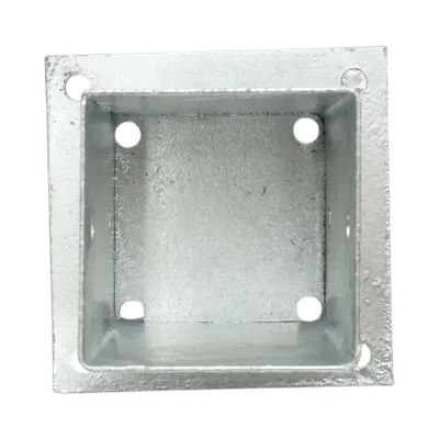 Suport stalp patrat aplicat 91x91x150mm, grosime 2mm, otel zincat - imagine 3