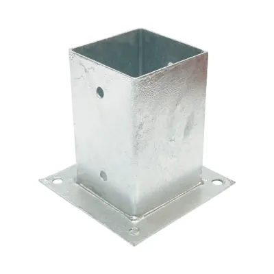 Suport stalp patrat aplicat 91x91x150mm, grosime 2mm, otel zincat
