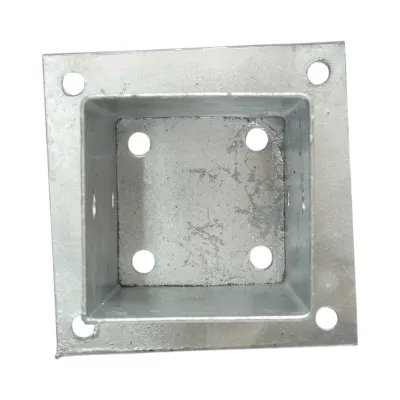 Suport stalp patrat aplicat 81x81x150mm, grosime 2mm, otel zincat - imagine 3