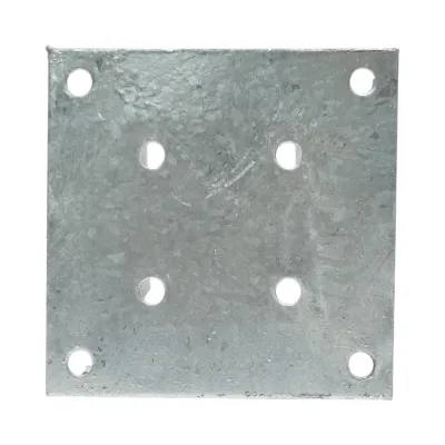Suport stalp patrat aplicat 81x81x150mm, grosime 2mm, otel zincat - imagine 4