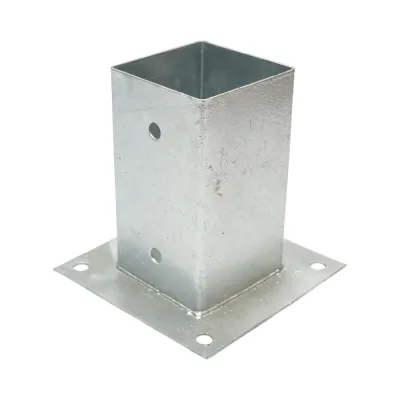 Suport stalp patrat aplicat 81x81x150mm, grosime 2mm, otel zincat