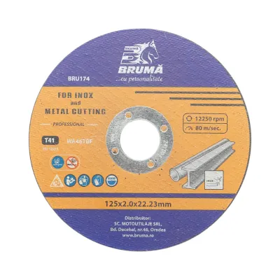 Disc taiere inox si metal T41 125x2.0x22.23mm pentru flex