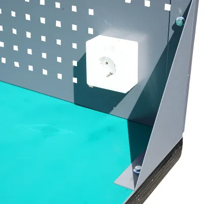 Masa, banc de lucru atelier cu priza 220V si panou perforat 1200x750x800+450mm - imagine 7