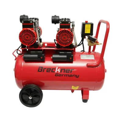 Compresor aer 50L fara ulei silentios, 2 motoare 4 cilindri 1.5kW/2CP, presiune maxima 8 bar, volum aer aspirat 250L/min - imagine 2