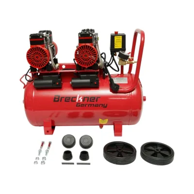 Compresor aer 50L fara ulei silentios, 2 motoare 4 cilindri 1.5kW/2CP, presiune maxima 8 bar, volum aer aspirat 250L/min - imagine 3