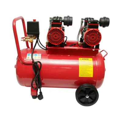 Compresor aer 50L fara ulei silentios, 2 motoare 4 cilindri 1.5kW/2CP, presiune maxima 8 bar, volum aer aspirat 250L/min - imagine 5