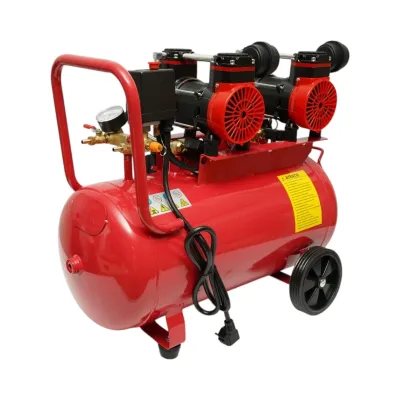 Compresor aer 50L fara ulei silentios, 2 motoare 4 cilindri 1.5kW/2CP, presiune maxima 8 bar, volum aer aspirat 250L/min - imagine 6