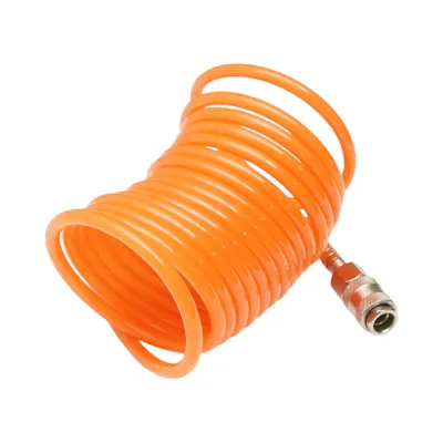 Furtun aer comprimat spiralat 5m, Ø 5mm, cupla rapida 1/4 - imagine 2