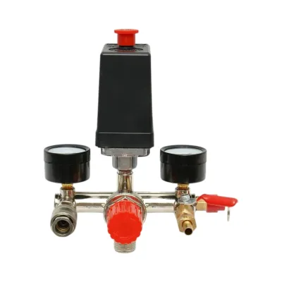 Presostat compresor aer 220V, regulator cu 2 manometre 12 bar Breckner Germany - imagine 2