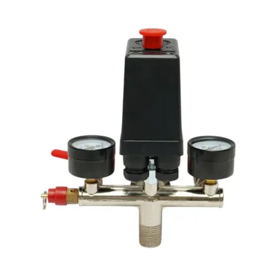 Presostat compresor aer 220V, regulator cu 2 manometre 12 bar Breckner Germany - imagine 4