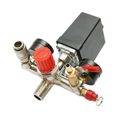 Presostat compresor aer 220V, regulator cu 2 manometre 12 bar Breckner Germany - imagine 3