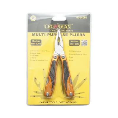 Cleste multifunctional pliabil 9 in 1 din otel inoxidabil 160mm Crownman - imagine 2