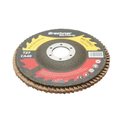 Disc lamelar abraziv corund 125x22mm T27 CA40 pentru slefuire/polizare inox si metal Breckner Germany - imagine 3