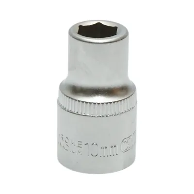 Cheie tubulara 10mm, patrat 1/2 inch Cr-V Crownman - imagine 2