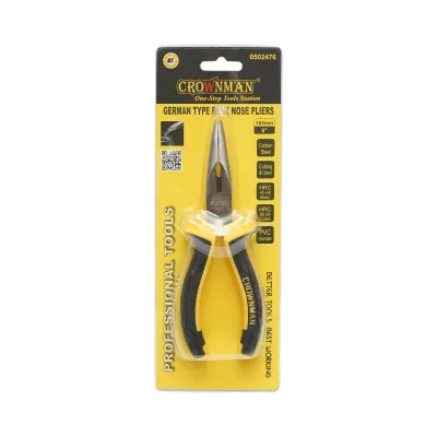 Cleste patent cu varf indoit 165mm profesional Cr-V Crownman - imagine 2