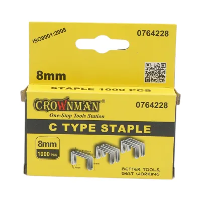 Capse metalice tip C 0.7x11.3x8mm 1000 buc/set Crownman - imagine 2