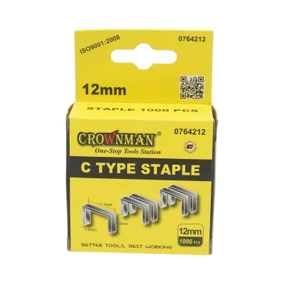 Capse metalice tip C 1.2x11.3x12mm 1000 buc/set Crownman - imagine 2