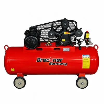 Compresor aer pe curea 200L, motor 3 cilindri 3kW/4CP, presiune maxima 8 bar, volum aer aspirat 525 L/min Breckner Germany