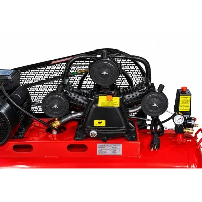 Compresor aer pe curea 200L, motor 3 cilindri 3kW/4CP, presiune maxima 8 bar, volum aer aspirat 525 L/min Breckner Germany - imagine 6