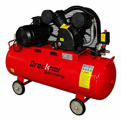Compresor aer pe curea 200L, motor 2 cilindri in V 5CP, 4kW/380V, presiune maxima 8 bar, volum aer aspirat 650 L/min Breckner Germany - imagine 2