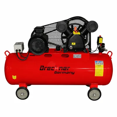 Compresor aer pe curea 200L, motor 2 cilindri in V 5CP, 4kW/380V, presiune maxima 8 bar, volum aer aspirat 650 L/min Breckner Germany