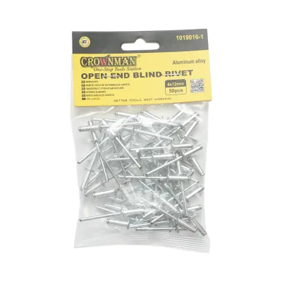 Popnit aluminiu 4x12mm 50 buc/set Crownman