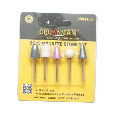 Set 5 pietre slefuire cu tija 3mm Crownman - imagine 5