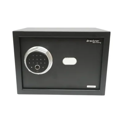 Seif mobila cu amprenta, alarma, inchidere electronica si 2 chei 350x250x250mm Breckner Germany