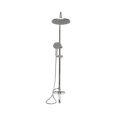Set dus multifunctional de perete cu dus de mana, pipa cada, dus rotund, cartus ceramic, crom lucios - imagine 4