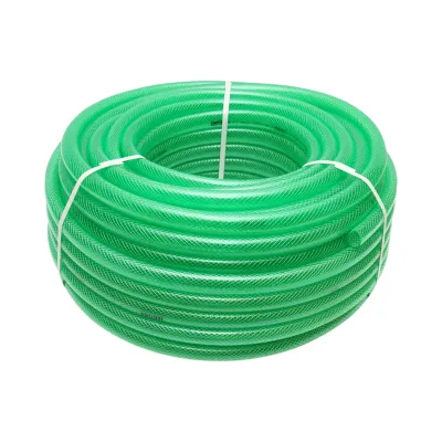 Furtun gradina PVC transparent 3/4 inch (19mm) cu insertie textila impletita 50m/rola Breckner Germany