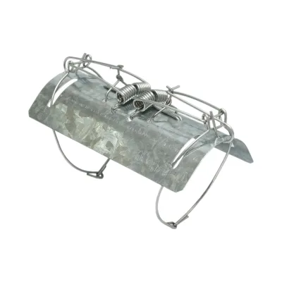 Capcana otel mecanica dubla cu arc tip tunel pentru cartite, popandai si soareci de camp 15x9x7.5cm