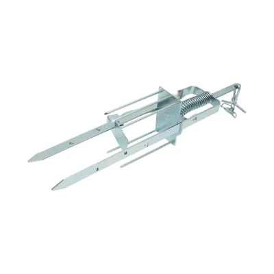 Capcana otel verticala cu arc si picioare de fixare pentru cartite, popandai si soareci de camp 40x13x4cm - imagine 3