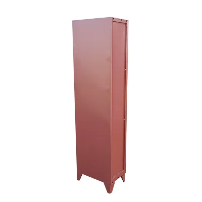 Dulap metalic fiset tip vestiar maro cu 1 usa securizata si 5 rafturi 1700x300x450mm - imagine 3